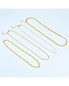 Plain Solid Color Water Wave Chain Snake Bone Chain Titanium Steel Plating Necklace CA07831008