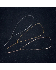 Basic Plain Solid Color Lip Chain Titanium Steel Plating Necklace CA07831011