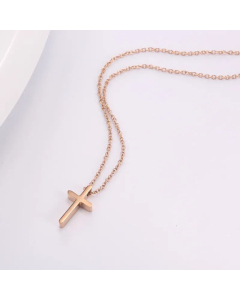 Solid Color Cross Pendant Titanium Steel Plating Necklace CA07831014