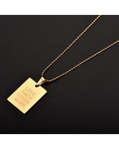 Casual Letter Square Pendant Titanium Steel Plating Necklace CA07831019