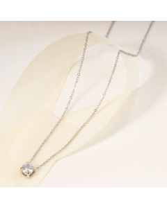 Classic Style Round Gemstone Titanium Steel Plating Inlay Rhinestones Necklace CA07831020