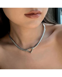Minimalism Hollow Out Heart Shape Stainless Steel Plating Necklace CA07831026