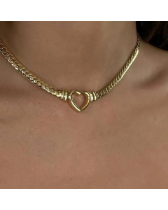 Minimalism Hollow Out Heart Shape Stainless Steel Plating Necklace CA07831026