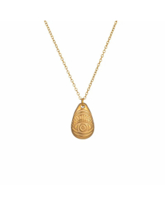 Lady Water Droplets Eye Plating Pendant Stainless Steel Necklace CA07831034