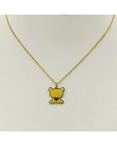 Lady Cute Bear Plating Pendant Titanium Steel Necklace CA07831035