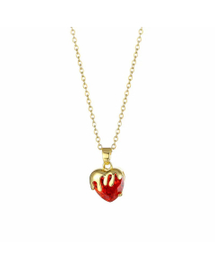 Minimalism Heart Shape Stainless Steel Inlay Zircon Pendant Necklace CA07831036