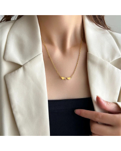 Lady Heart Shape Choker Titanium Steel Plating Necklace CA07831038