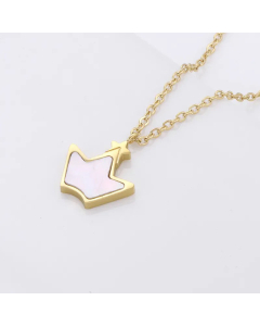 Triangle Crown Plating Inlay Artificial Rhinestones Titanium Steel Shell Inlaid Pendant Necklace CA07831041
