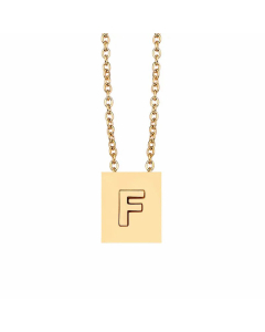 Minimalism Letter Square Titanium Steel Plating Pendant Necklace CA07831047