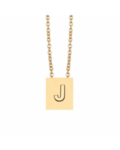 Minimalism Letter Square Titanium Steel Plating Pendant Necklace CA07831047