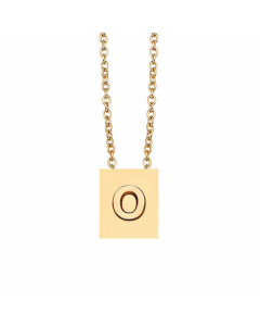 Minimalism Letter Square Titanium Steel Plating Pendant Necklace CA07831047