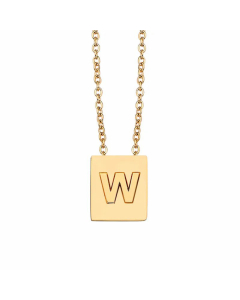 Minimalism Letter Square Titanium Steel Plating Pendant Necklace CA07831047