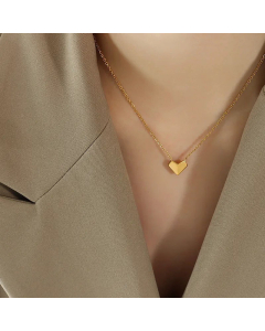Korean Style Heart Shape Pendant Titanium Steel Plating Necklace CA07831048