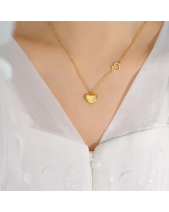 Minimalism Heart Shape Titanium Steel Plating Pendant Necklace CA07831051