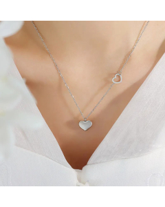 Minimalism Heart Shape Titanium Steel Plating Pendant Necklace CA07831051