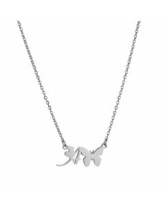 Elegant Letter Butterfly Pendant Titanium Steel Plating Necklace A CA07831064