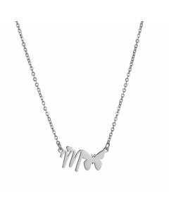 Elegant Letter Butterfly Pendant Titanium Steel Plating Necklace M CA07831064