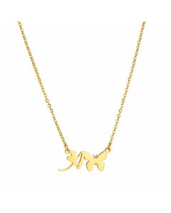 Wholesale Elegant Letter A Butterfly Pendant Titanium Steel Plating Necklace For Women CA07831068