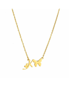 Wholesale Elegant Letter K Butterfly Pendant Titanium Steel Plating Necklace For Women CA07831068
