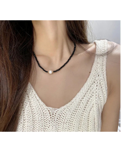 Minimalism Pearl Choker Titanium Steel Beaded Necklace Wholesale Fine Jewelry CA07831079