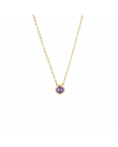 18K Gold Plated Wholesale Lady Round Zircon Pendant Stainless Steel Titanium Steel Necklace CA07831083-Gold Color-01