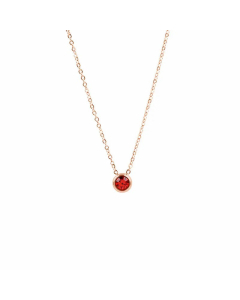 18K Gold Plated Wholesale Lady Round Zircon Pendant Stainless Steel Titanium Steel Necklace CA07831083-Rose Gold Color-01