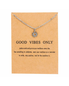 Wholesale Simple Style Sun Gold Plated Pendant Titanium Steel Necklace CA07831084-Steel Color-01
