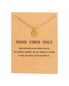 Wholesale Simple Style Sun Gold Plated Pendant Titanium Steel Necklace CA07831084-Gold Color-01
