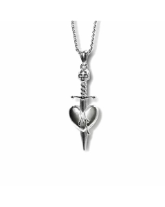 Wholesale Punk Style Sword Heart Pendant Stainless Steel Necklace CA07831085