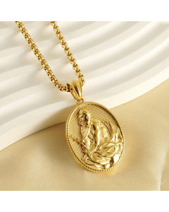 Daily Style Classical Faith Stainless Steel 18K Gold Plated Pendant Necklace CA07831107