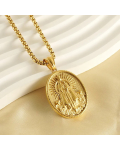 Daily Style Faith Stainless Steel 18K Gold Plated Pendant Necklace Wholesale CA07831112