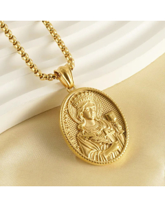 Classical Human Faith Stainless Steel 18K Gold Plated Pendant Necklace Wholesale  CA07831118