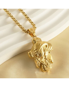 Casual Artistic Eagle Stainless Steel 18K Gold Plated Pendant Necklace Wholesale CA07831119