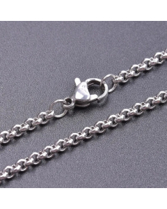 Wholesale Basic Stainless Steel Necklace Simple Style Necklace -Steel Color-40cm