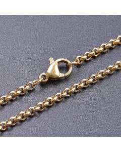 Wholesale Basic Stainless Steel Necklace Simple Style Necklace -Gold Color-40cm