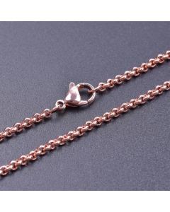Wholesale Basic Stainless Steel Necklace Simple Style Necklace -Rose Gold Color-40cm