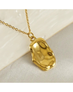 Wholesale Fine Quality Artistic Irregular Geometric Stainless Steel 18K Gold Plated Pendant Necklace CA07831124