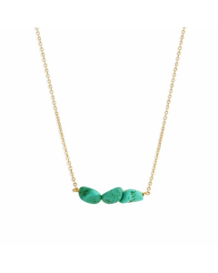 Simple Style Geometric Stainless Steel 18K Gold Plated Turquoise Necklace Wholesale CA07831127