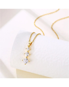 Wholesale Shiny Rabbit Angel Snake Stainless Steel 18K Gold Plated Zircon Pendant Necklace CA07831130