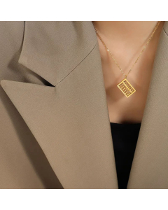 Classic Style Chinoiserie Abacus Pendant 18K Gold Plated Titanium Steel Necklace Wholesale CA07831133-Gold Color-01