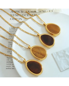 Wholesale Stainless Steel Neckalce Simple Style Water Droplets 18K Gold Plated Pendant Necklace