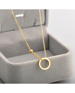 Wholesale Stainless Steel Necklace Simple Style Circle With Roman Numerals Pendant Necklace