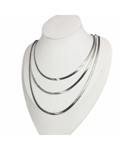 Steel Color Three Layers Snake Chain Titanium Steel Layered Necklaces CA07831148