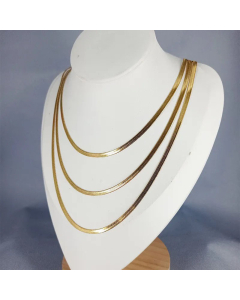 Plain Solid Color Three Layers Snake Chain Titanium Steel Layered Necklaces CA07831148