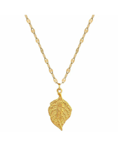 Fine Jewelry Minimalsim Leaf Titanium Steel Pendant Necklace CA07831152
