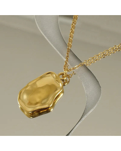 Casual Solid Color Stainless Steel 18K Gold Plated Irregular Pendant Necklace