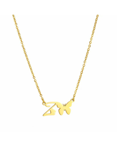 Elegant Letter Z Butterfly 18K Gold Plated Titanium Steel Pendant Necklace Wholesale CA07831168