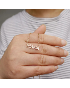 Wholesale Stainless Steel Necklace Simple Style MAMA Letter Pendant Necklace