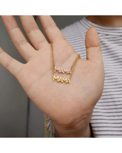 Wholesale Stainless Steel Necklace Simple Style MAMA Letter Pendant Necklace