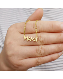 Wholesale Stainless Steel Necklace Simple Style MAMA Letter Pendant Necklace